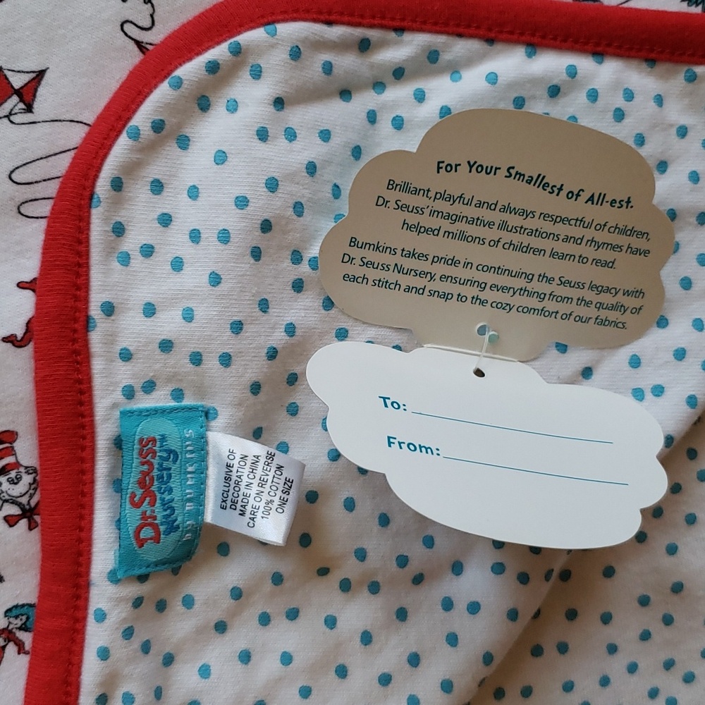 Vtg New Dr. Seuss Nursery Bumkins Baby Blanket 100% Cotton 26” x 26” - Picture 5 of 5